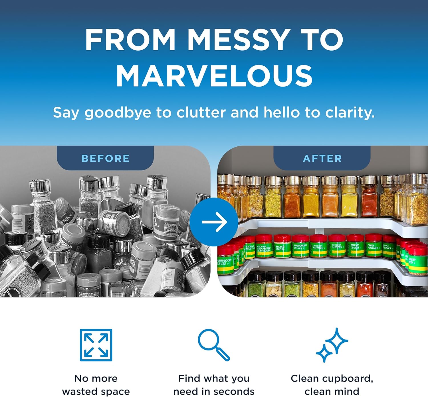 3.0 - Expandable 2 Tiered  Rack Organizer for Cabinet & Pantry - Kitchen Seasoning Organizer - Cabinet  Racks for Inside Cabinets ( ) -  Organization