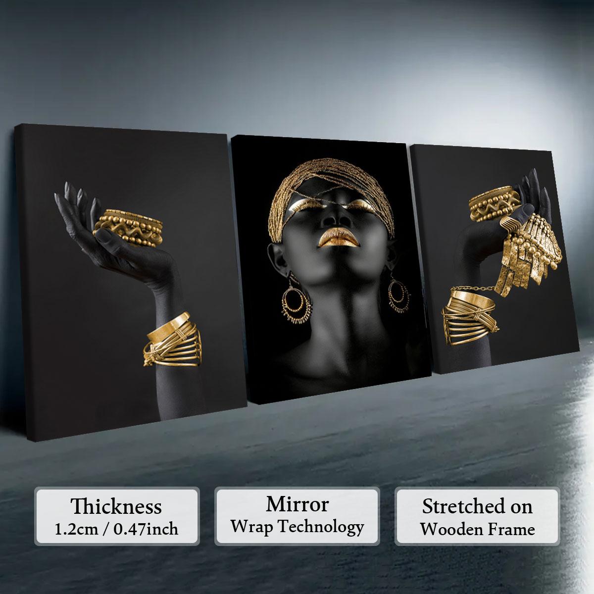 Wooden Framed Canvas Painting, 3 Counts Modern Graffiti Figure Pattern Poster, Fashion Figure Home Decoration, Room Mural, Office Decoration, Wooden Wall Art