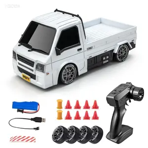 1:24 Scale 4WD RC Mini Kei Construction Vehicle Lorry - Bright LED Lights, High-Speed Off-Road Drift Pickup, Remote Control Toy Car for Kids, Ideal for Easter & International Children's Day (RC Cars)