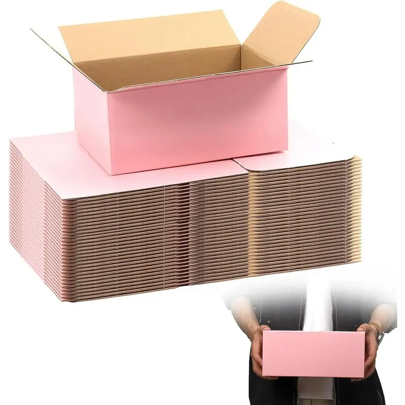 30-Pack 9x6x4 Pink Corrugated Cardboard Shipping Boxes, Shipping Supplies for Small Biz, Mailing & Packaging Boxes for Small Business