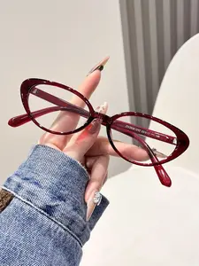 New Cat Eye Fashion Glasses for Women, Portable Flat Lenses, Ideal for Reading, Office, Outdoor Parties, Street Photography, Decoration