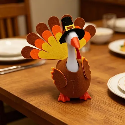 7 Inch Mini Duck Costume, Thanksgiving Turkey Holiday Magnetic Duck Statue, Cute Desktop Decoration, Decorative Ornaments, Office Home Gift, No Duck Statue Included