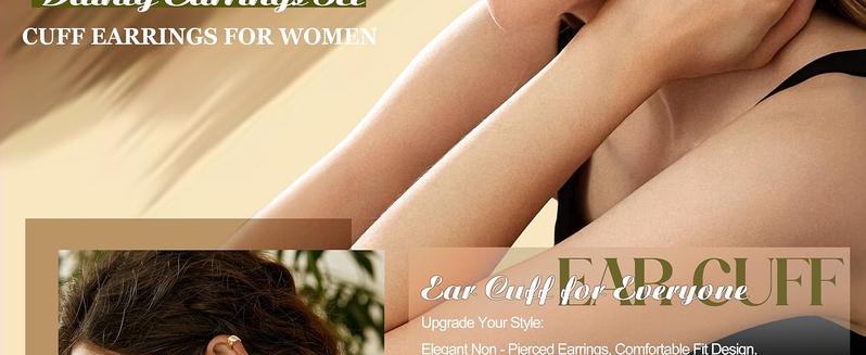 LOLIAS 4 Pairs Ear Cuffs Non Piercing - 14K Gold Plated Ear Cuff Earrings for Women Ear Cuff for Non Pierced Ears Clip on Cartilage Earring Adjustable Fake Earrings Set