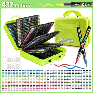 Professional Art Markers Set, 432 Colors, Liquid Acrylic Pens, Soft Tips, Ideal for Painting, Sketching, Layering, Various Materials