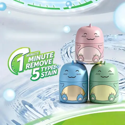 3PCS Scented Non-Toxic Deodorizing Freshener Household Toilet Bowl Cleaners - Cute Dinosaur-Shaped Bathroom Tank Cleaning Bottles with Ocean Jasmine, Peach, Strawberry Scents, 24-Month Long-Lasting Nature-Infused Home Care Supplies