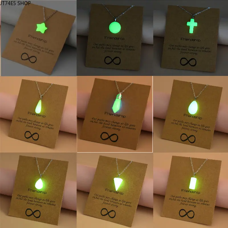 Casual Luminous Necklace for Women, Hollow Glowing Charm Pendant in Arrow Shape, Adjustable Crystal Metal Chain for Daily Dressing