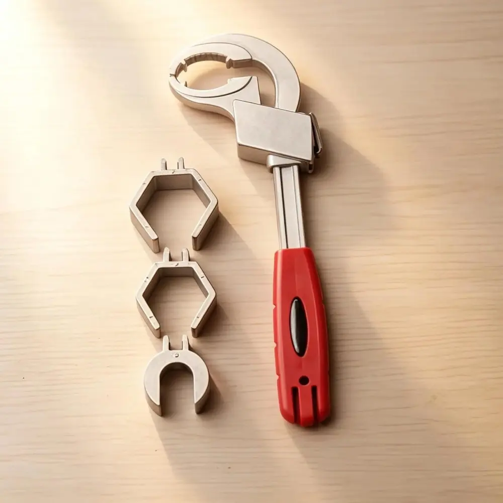 1 PCS Adjustable Double-Ended Wrench - Heavy-Duty Shower Drain & Bathroom Wrench for Sink, Faucet, Plumbing Repair
