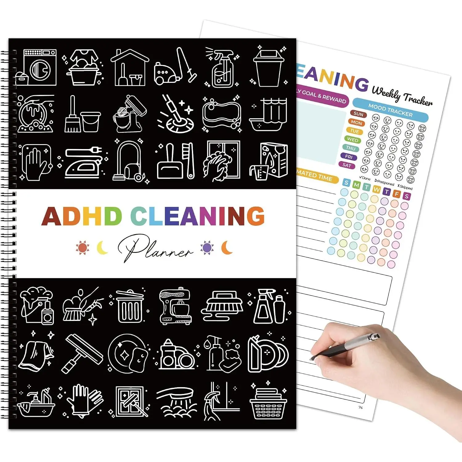 Cleaning Planner for Adults, Cleaning Schedule & Checklist Organizer Daily/Weekly/Monthly Household Cleaning & Chore Chart Notebook with  for  Tasks