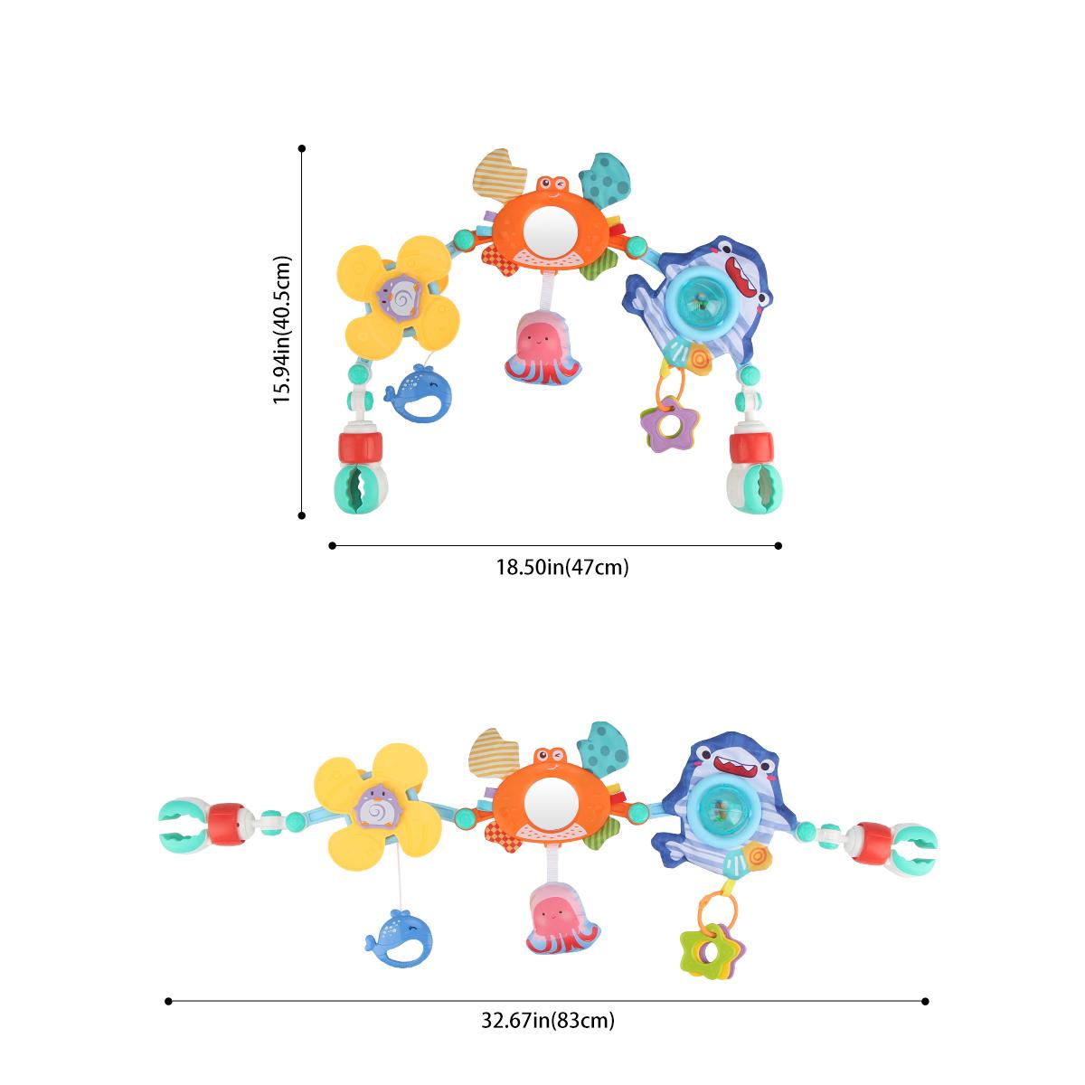 Baby Stroller Hanging Toy, 1 Set Multifunctional Interactive Stroller Sensory Toy, Early-Education Smart Toy for Baby