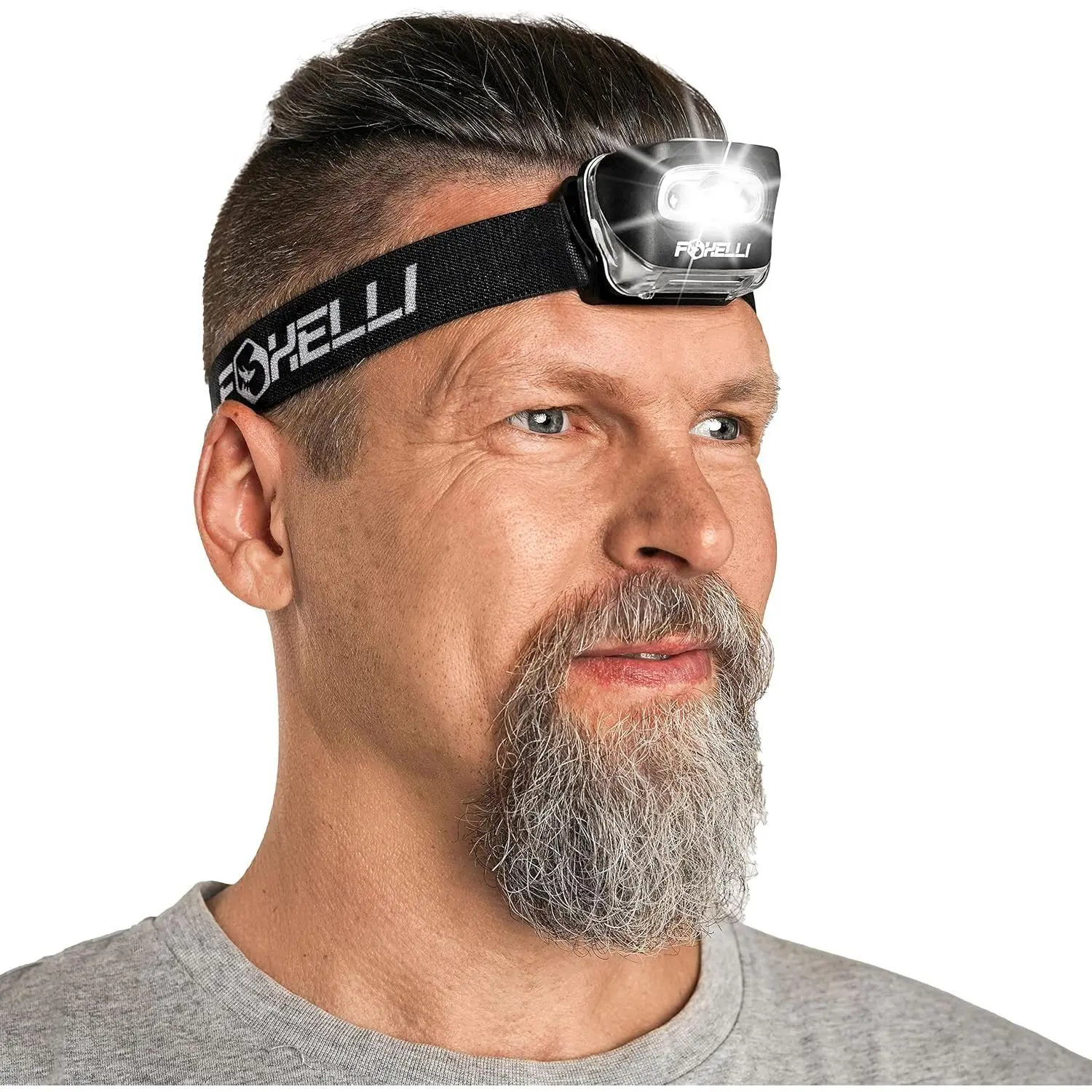 Outdoor LED Headlamp Flashlight for Adults, Running/Camping Use, White & Red Light, Comfortable Headband, Lightweight Waterproof Design, Includes 3 AAA Batteries
