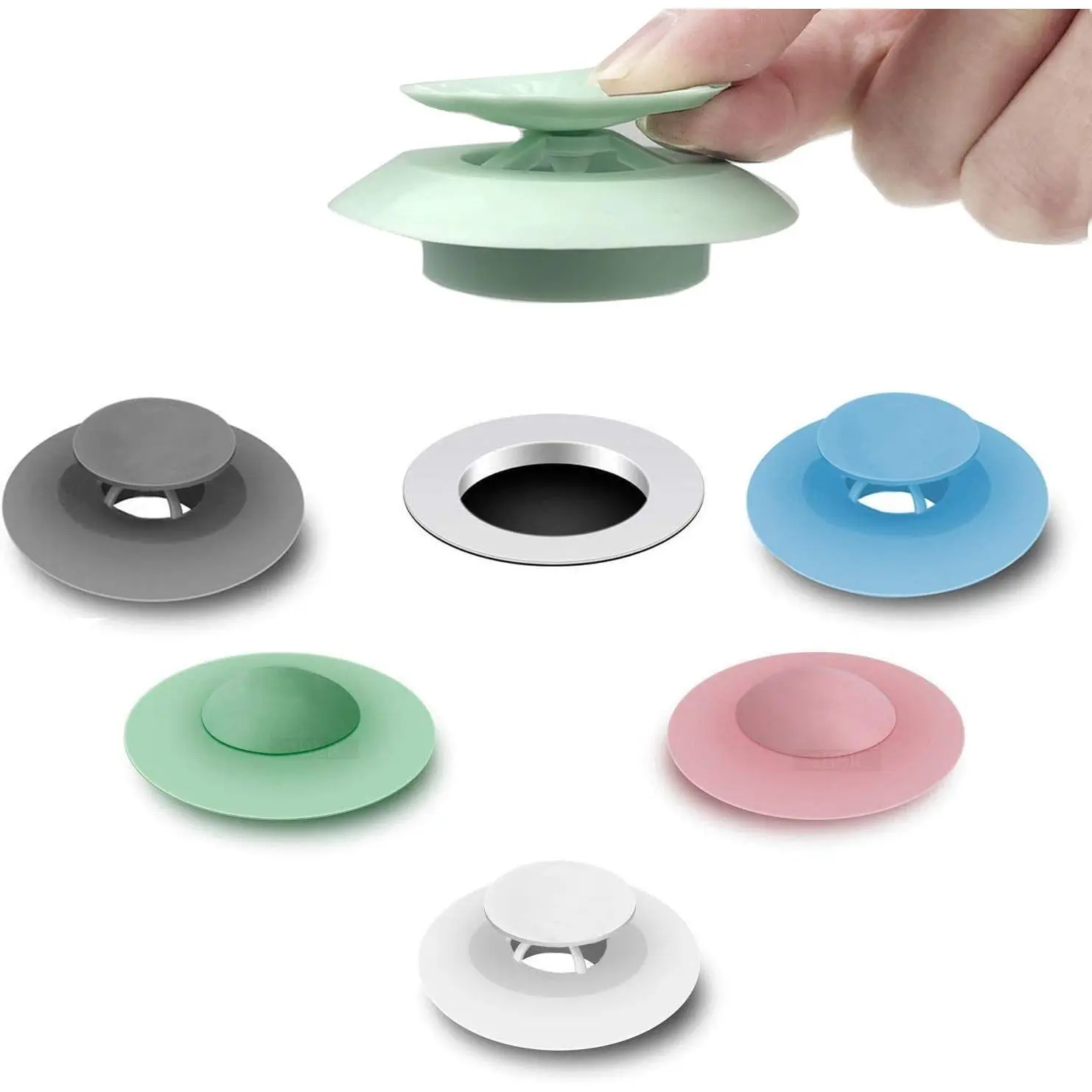 Bathtub Drain Stopper, 5 Pack  Tub Stopper & Hair Catcher | Shower drain cover strainer, easy install & clean, protects bathroom and kitchen drains from hair and debris