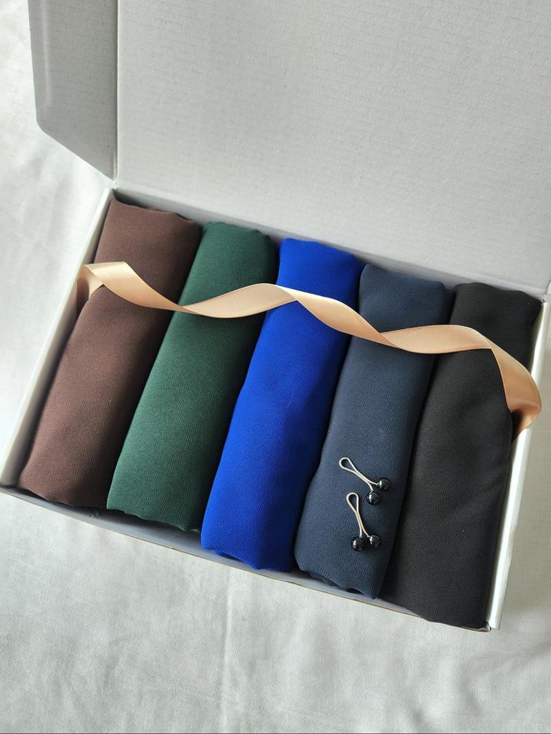 Women's Solid Color Chiffon Khimar Set, Casual Breathable Modest Hijab Set with Hair Clips, Fashion Accessories for Daily Wear