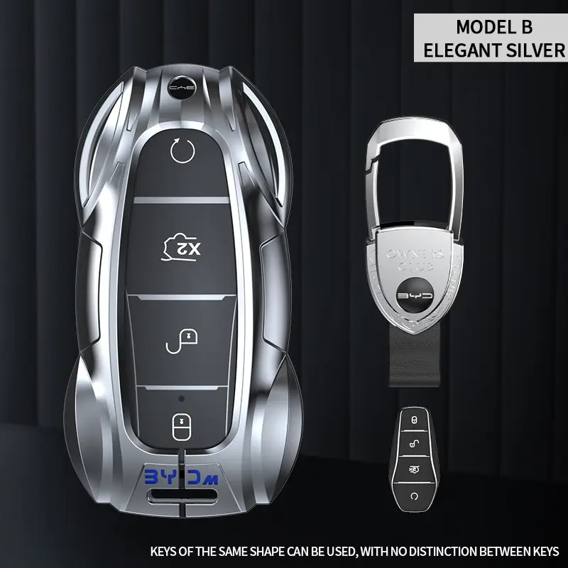 Metal Car Key Cover for Byd Song Plus Han Tang Seal Qin Plus, Stylish Remote Control Protector, Cool Sports Car Design, Keychain Accessory