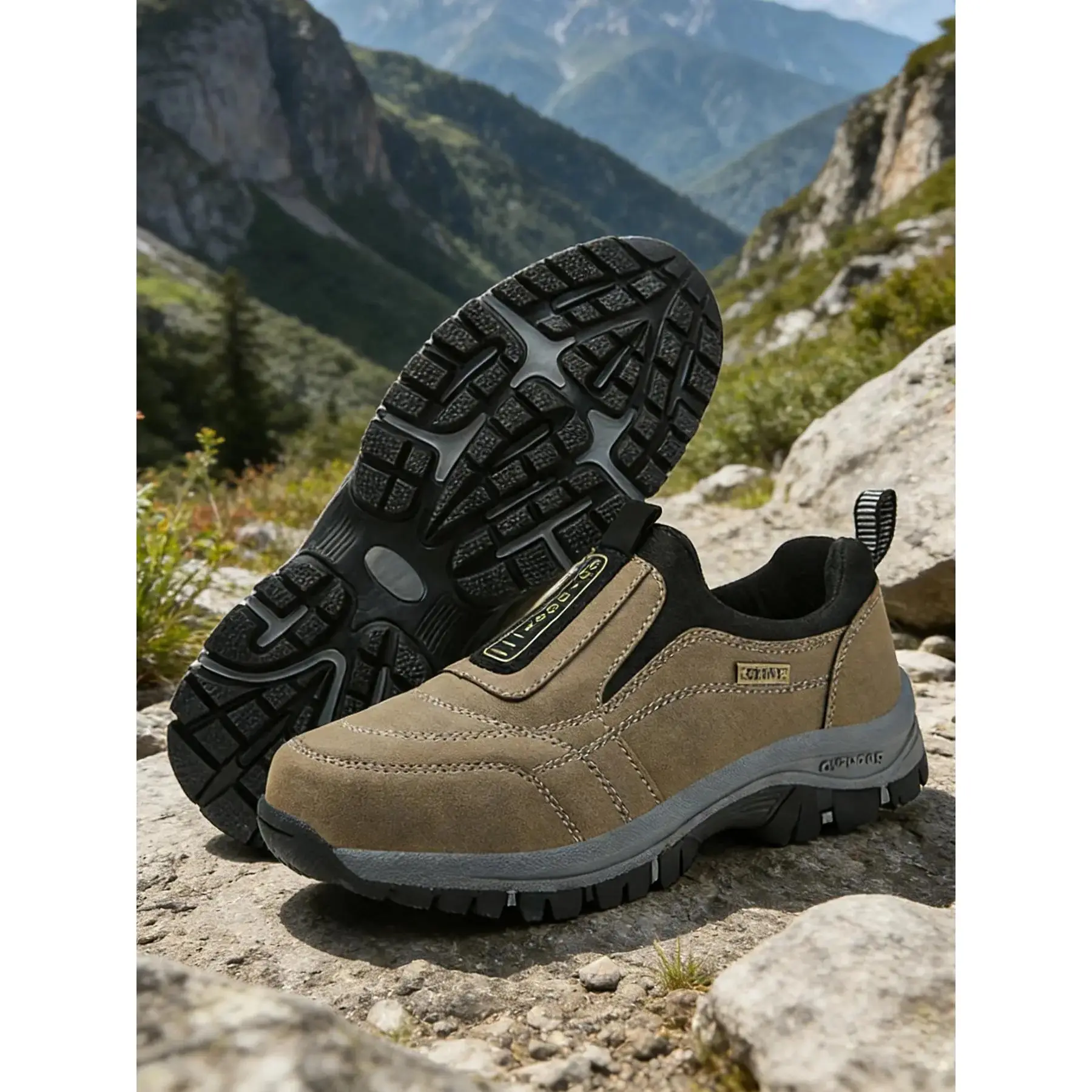 YYW1 Men's Waterproof Breathable Textile Hiking Shoes - Sporty Outdoor Walking Sneakers for Camping, Trail Trekking, Casual Wear