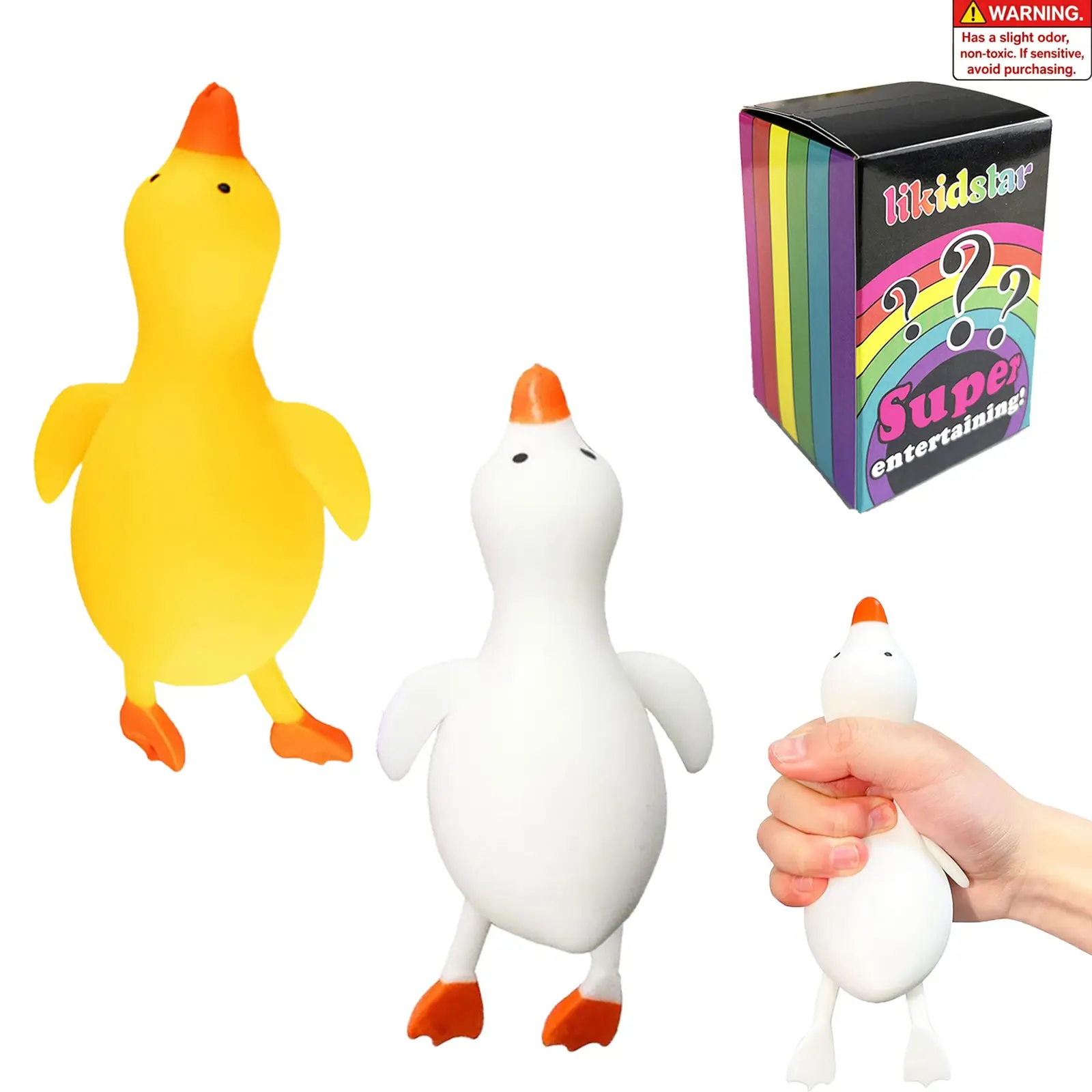 2pc Duck Squishy, Cute Large Ducks Stress Ball Soft Squishys Slow Rising Stress Ball Fun Decompression Ducks Squishies Gift for Anxiety Stress Party Favors