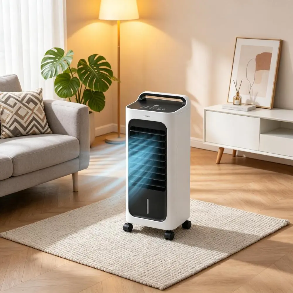 Portable Swamp Cooler, Evaporative Air Cooler with 3 Refreshing Modes, Personal Air Conditioner Fan, Compact Portable Air Cooler for Bedroom, Office, Living Room, Dorm, Desktop & Small Spaces