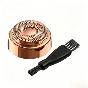Replaceable Dual Ring Blade Head, Skin-Friendly Razor Blades + Cleaning Brush, Suitable for Facial Hair Trimmer Instruments