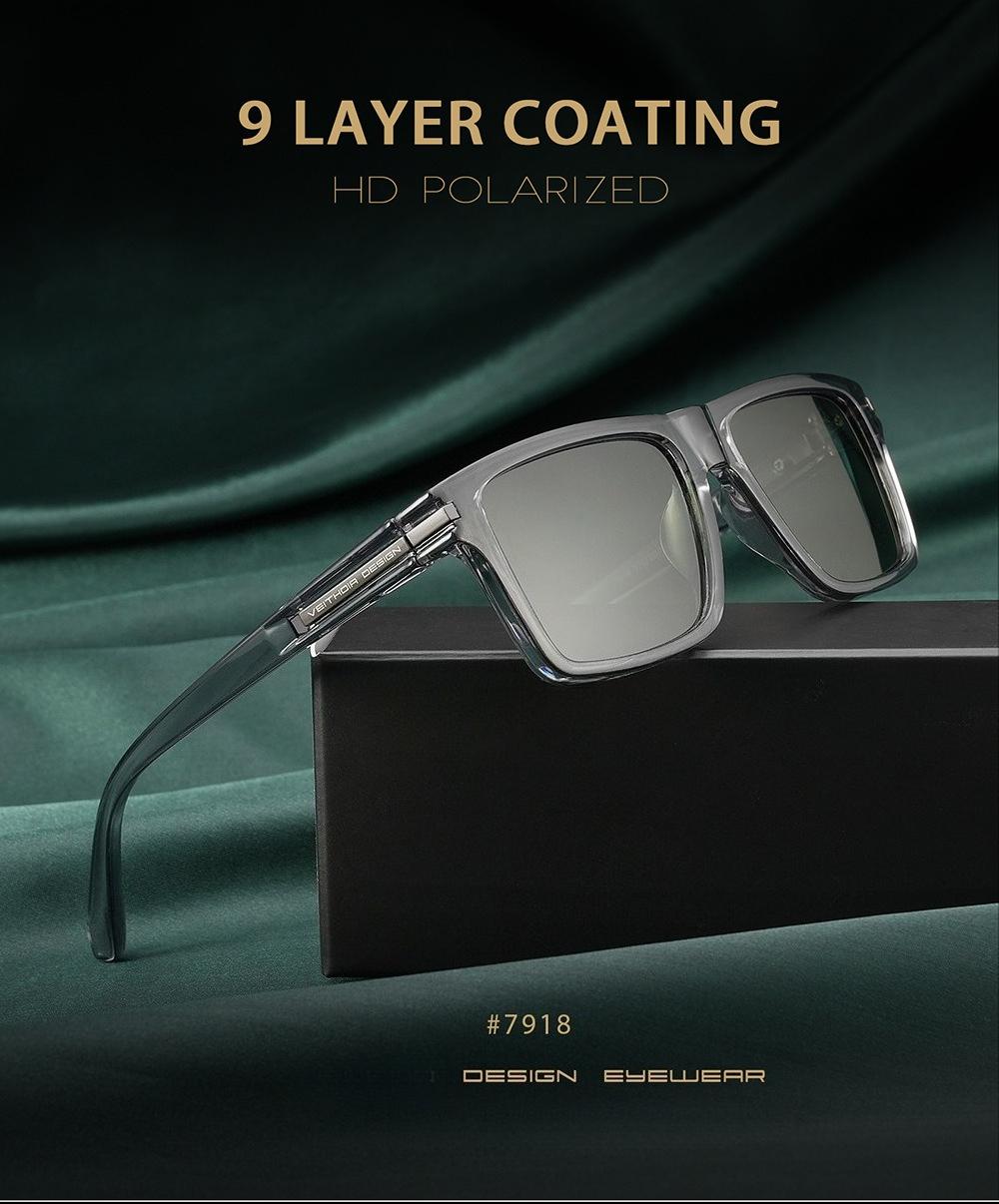 2026 new glasses polarized light color-changing square fashion sunglasses sun protection UV protection plastic sunglasses new 7918