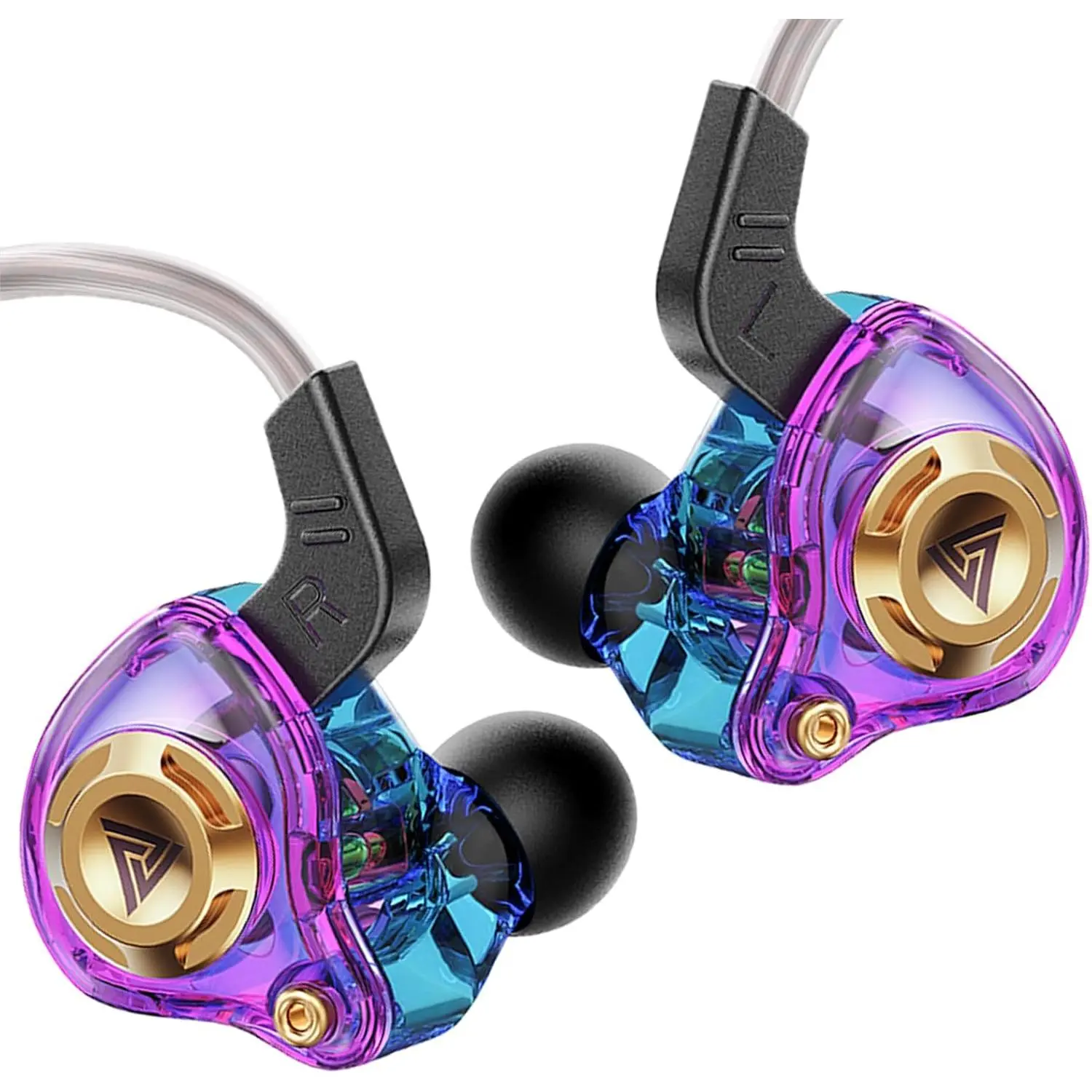 Wired Gaming Headphones IEM Earphones with 1DD，QKZ Ak6 SRS in Ear Monitor, HiFi Earbuds, Crystal Clear Hi-Res Sound with Microphone&New 11mm Dynamic Driver for Gaming,Video Musicians, Singers