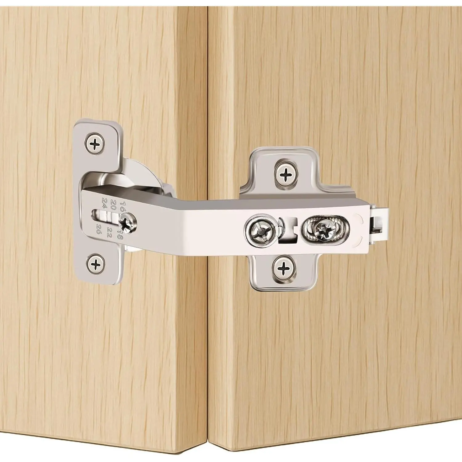 2 Pack 135° Lazy Susan Cabinet Hinge,Full Overlay Concealed Hinge for Corner Kitchen Cabinet  Hardware,Clip  Plate,Cupboard Folded, Folden Door,Closets-Plated Nickel Finish (135 )