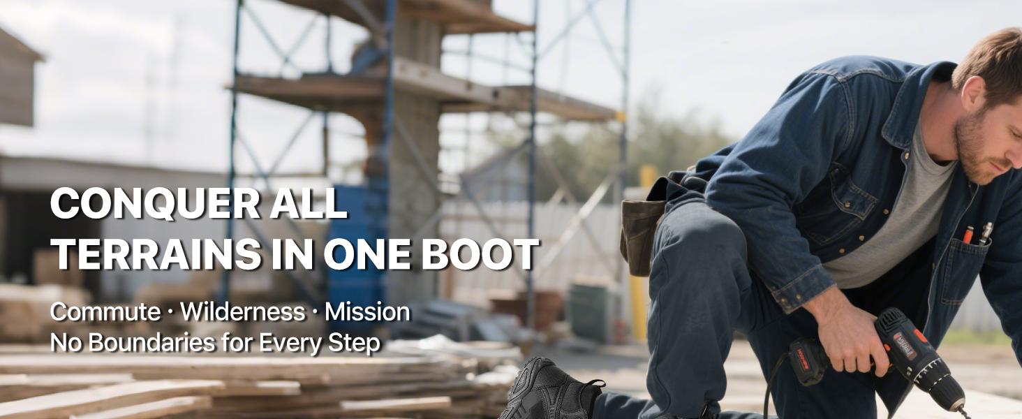 FREE SOLDIER Men's Waterproof Tactical Work Boots Lightweight Comfortable Combat Hiking Boots