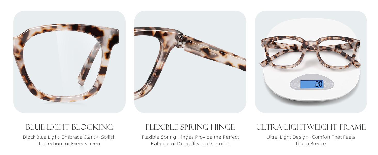 RESJOK 3 Pairs Reading Glasses for Women and Men - 2025 NEW Fashion Square Frame Reading Glasses ,Blue Light Blocking Magnifying Readers,Anti-Glare Computer Eyeglasses High Quality Eyewear