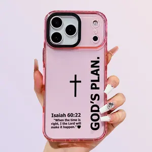 God's Plan and Isaiah 60:22 Bible Quotes Pattern Phone Case For iPhone 17 Pro Max 17Air 16 15 Plus 14 13 12 11, For Galaxy S25 Ultra S24 Plus S23 FE S22 S21, Soft TPU Shockproof Thicken Silicone Crystal Mobile Phone Casing Cover