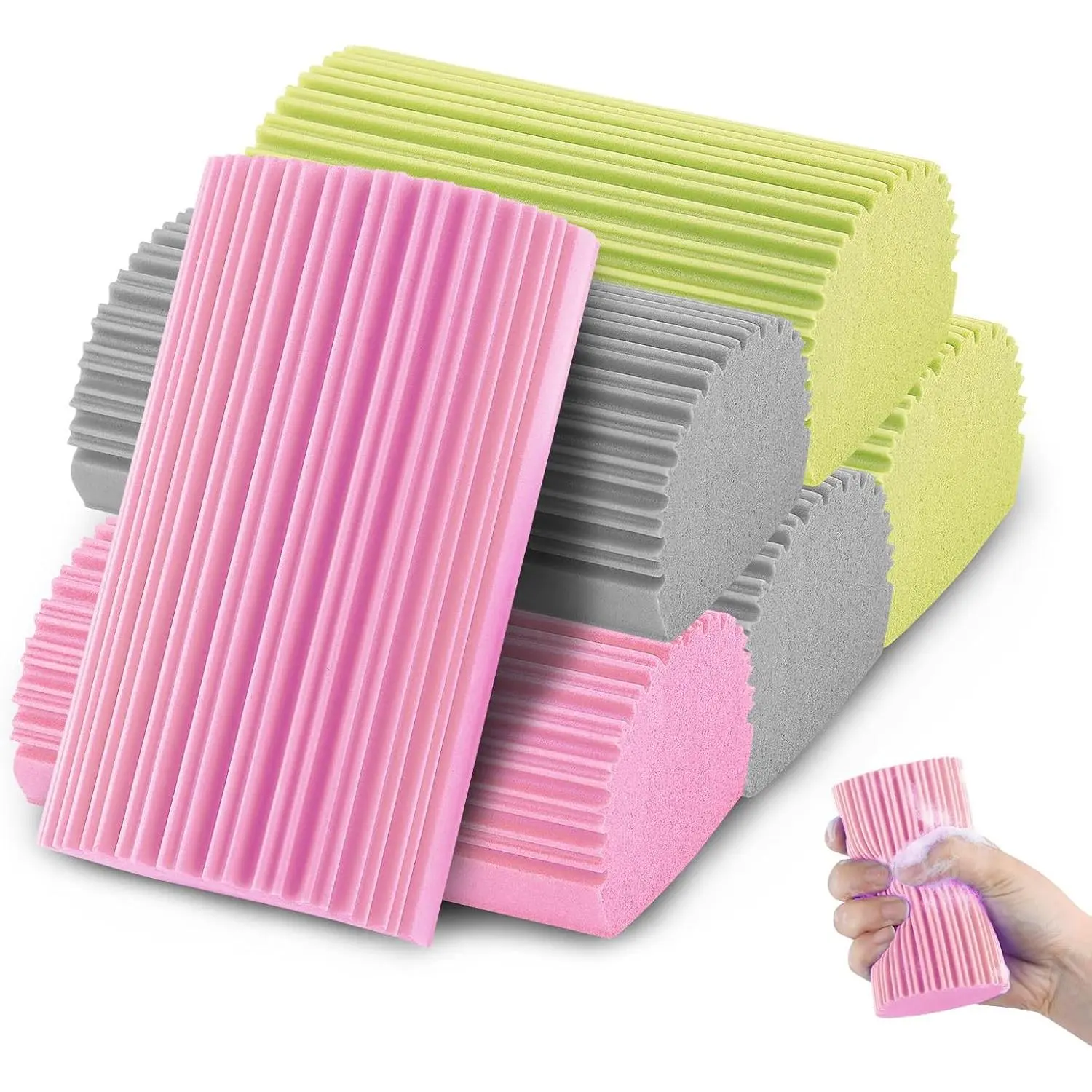 6 count Damp Duster Sponge, Magic Sponge Eraser,  Household Cleaning Sponge Tool for Cleaning Dishes, Blinds, Glass, Baseboards, Vents,Glass, Railings, Mirrors