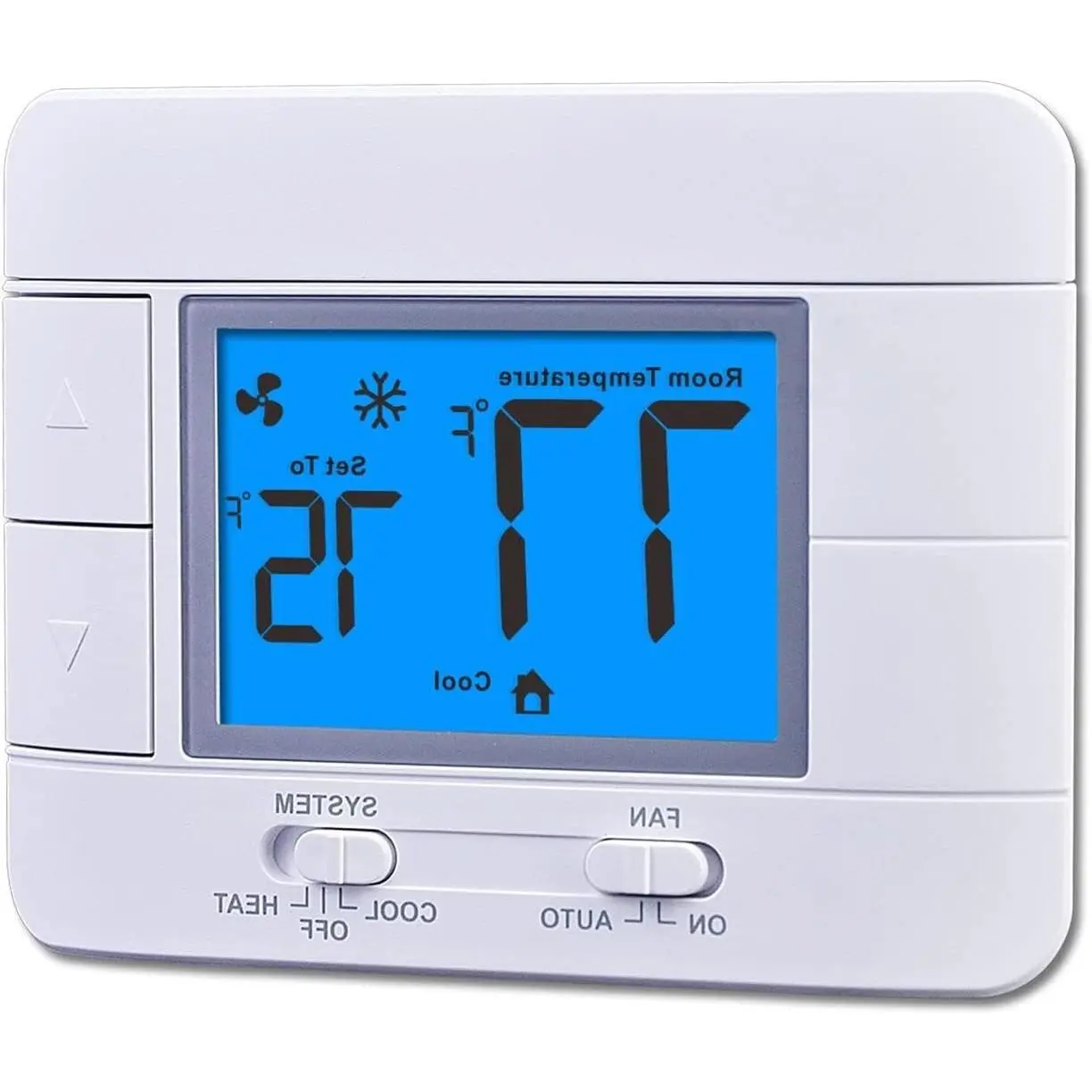 Upgraded Digital Non-Programmable Thermostat for Home 1 Heat/1 Cool Single Stage System with Temperature & Humidity Monitor and Large Blue LCD Display