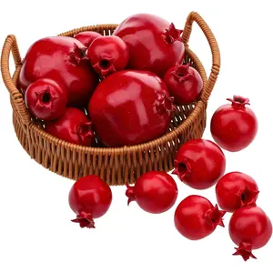 15 PCS Realistic Lifelike Artificial Pomegranate Fake Fruit Model Decoration, Fake Vegetable Display for New Year Garden Restaurant