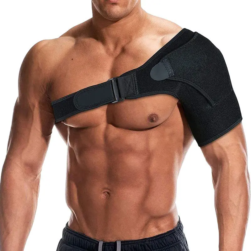 Adjustable Shoulder Brace With Double Compression Straps, Anti-Slip Support For Left & Right Shoulder, Relieve Strain & Prevent Dislocation For Sports,Full