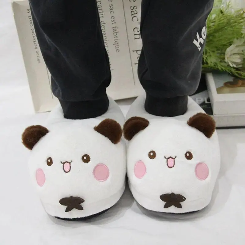 Fashion Panda Bubu And Yier Plush Slippers Cartoon Panda Indoor Couple'S Warm Cotton Slippers Autumn And Winter Gift