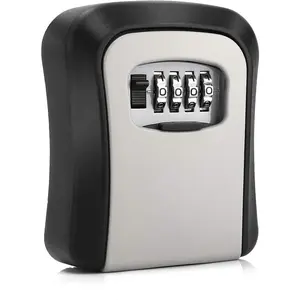 Key Lock Box, Combination Lock Box Wall Mounted  Key Storage Lock Box for Outdoor & Indoor 5  Capacity Re-Settable Code