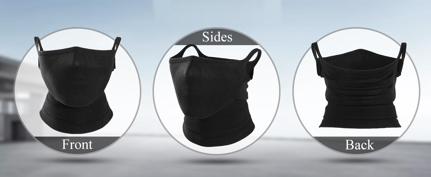 2Pcs Breathable Windproof Half Face Neck Gaiter with Ear Loops| CyclingTok OutdoorTok SunSafeTok Dust UV Protection Face Cover| Unisex for Running Hiking Cycling Motorcycle Travel Outdoor Sports