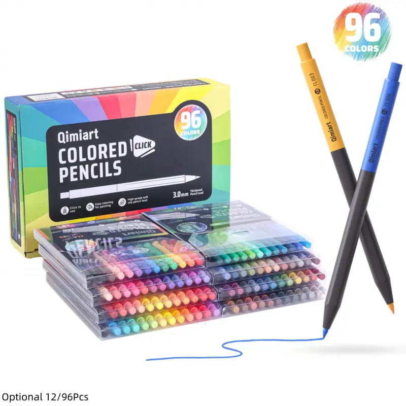 96 Colors Mechanical Colored Pencils, 3.0mm, Assorted Colors, Mechanical Drawing Pencils, Mechanical Pencils with Sharpener, Aesthetic Drafting Tools Ideal for Both Beginners