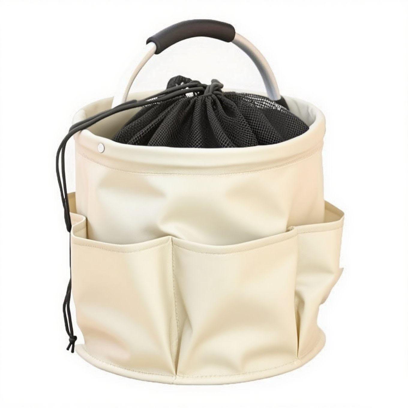 Foldable storage bucket, portable shopping bag, outdoor camping barbecue and picnic basket, waterproof, multi-pocket design, aluminum handle, tool storage basket, bathroom storage, durable, travel storage