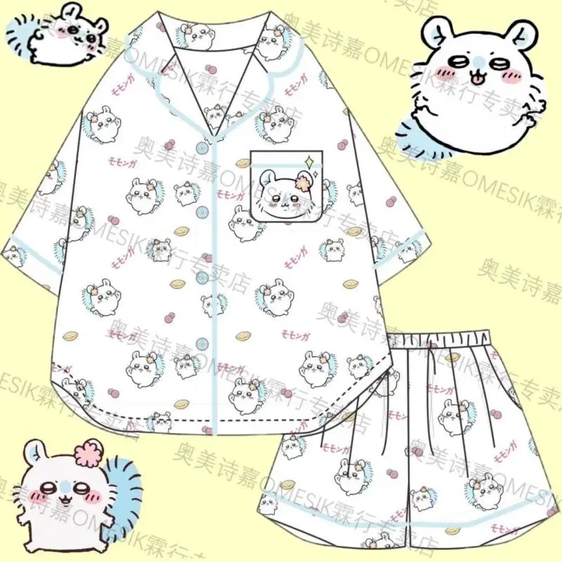 Kawiai 2026 Cartoon Chiikawa Momonga Sweet Home Pajamas Anime Suit Loungewear Sweet Can Be Worn Outside Gifts for Girls
