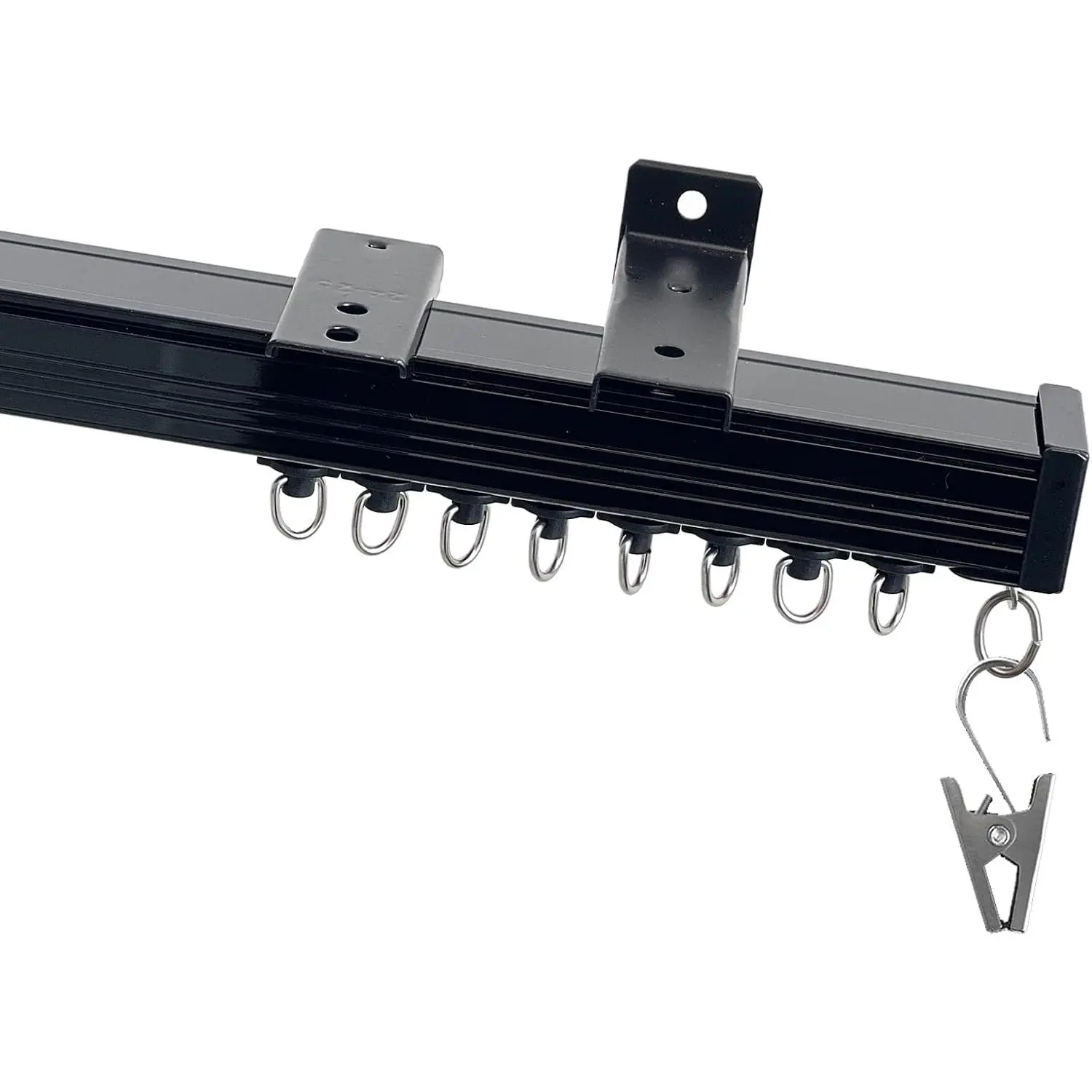 Curtain Track Heavy Duty Ceiling Wall Mount Sliding Curtain Track Rail Rod System with Rollers Clips Hooks Room Divider  Partition Separator