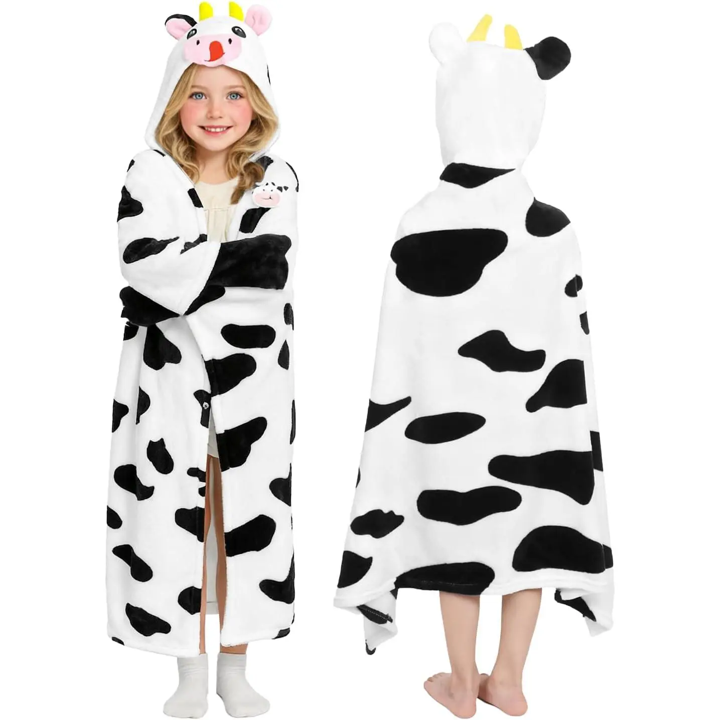 Wearable Blanket Hoodie,Adult  Hooded Blanket for Birthday Halloween and Christmas