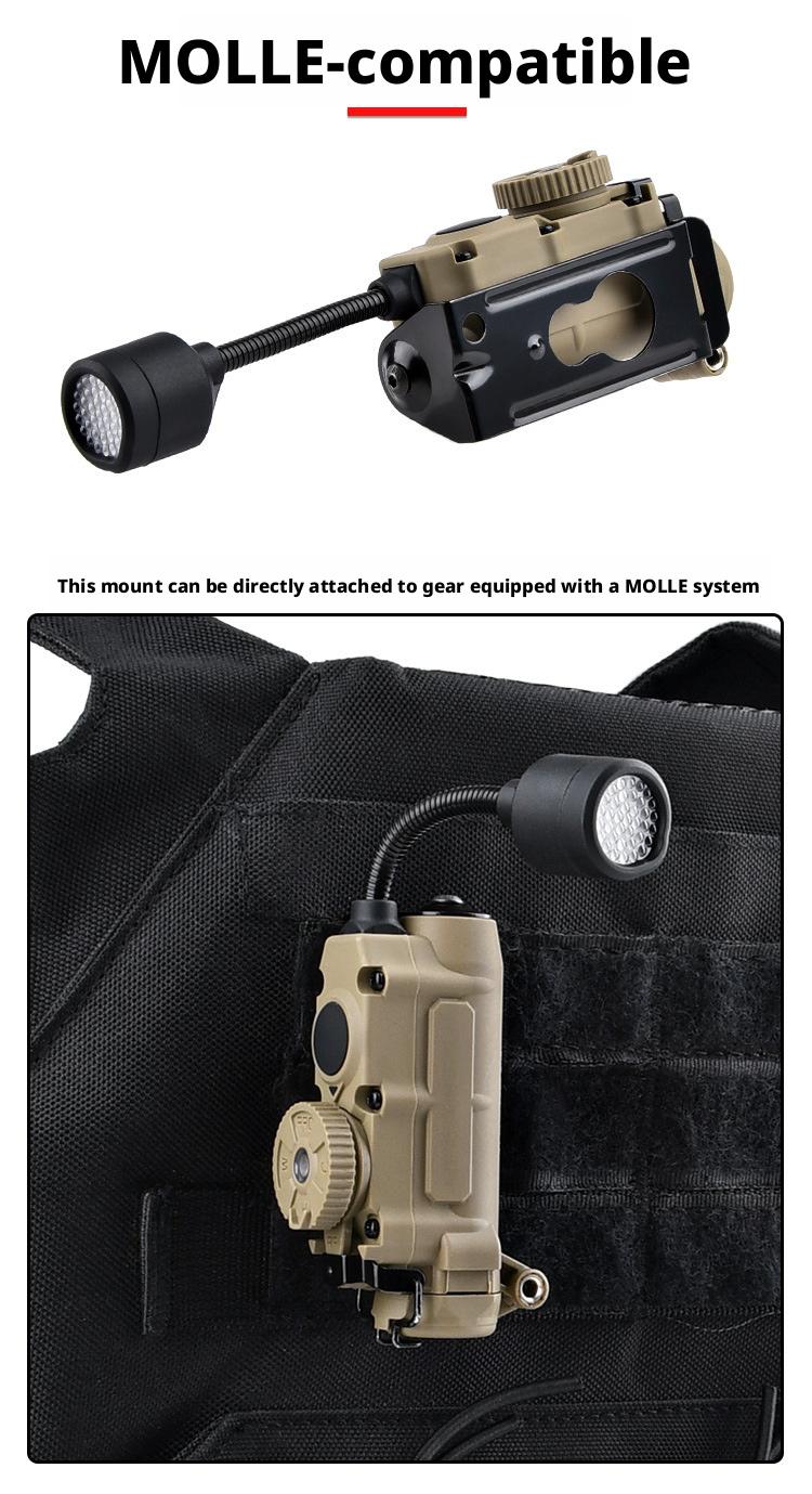 5 in 1 Outdoor Helmet Light with Mount,Red/Green/Blue/White/IR LED Task Signal Light,Include ARC Guide Rails,Webbing Clips,Magic Stickers,Fits for Helmet & MOLLE Belt System Mounting