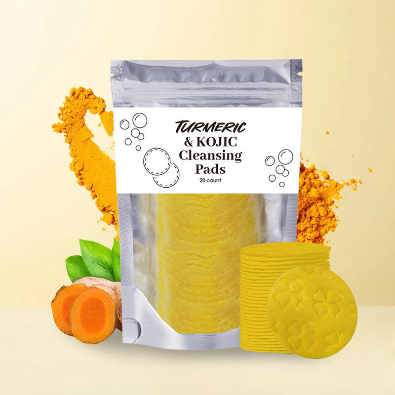 Turmeric & Kojic Facial Cleansing Set, 3 Counts/set Turmeric Cleansing Soap & Turmeric Cleansing Milk & Facial Cleansing Pads, Facial Skin Care Kit, Turmeric Facial Wash
