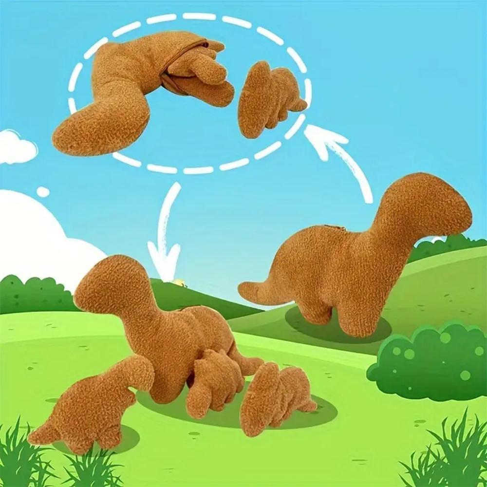 Dinosaur Design Plush Toy Set, 1 Stegosaurus Stuffed Toy with 3 Small Dinosaurs, Super Soft Fluffy, Cute Plushies for Teens, Pets and Adults, Gift Men and Women, Soft Stuffed Animal