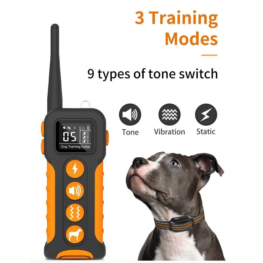 Dog Shock Collar with Remote and LED, 1 Box Waterproof Electric Collar with Beep, Vibration & Safe Shock, Training Collars for Small Medium Large Dogs
