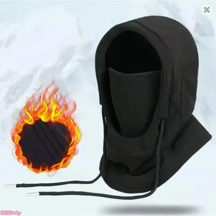 [WER21]1pc Adult Winter Windproof Thermal Neck Guard Balaclava, Warm Fleece Cotton Face Mask Neck Warmer Hooded Cap, -20°C Resistant Moto Gear, Heat Insulating for Men, Neck Guard Balaclavas