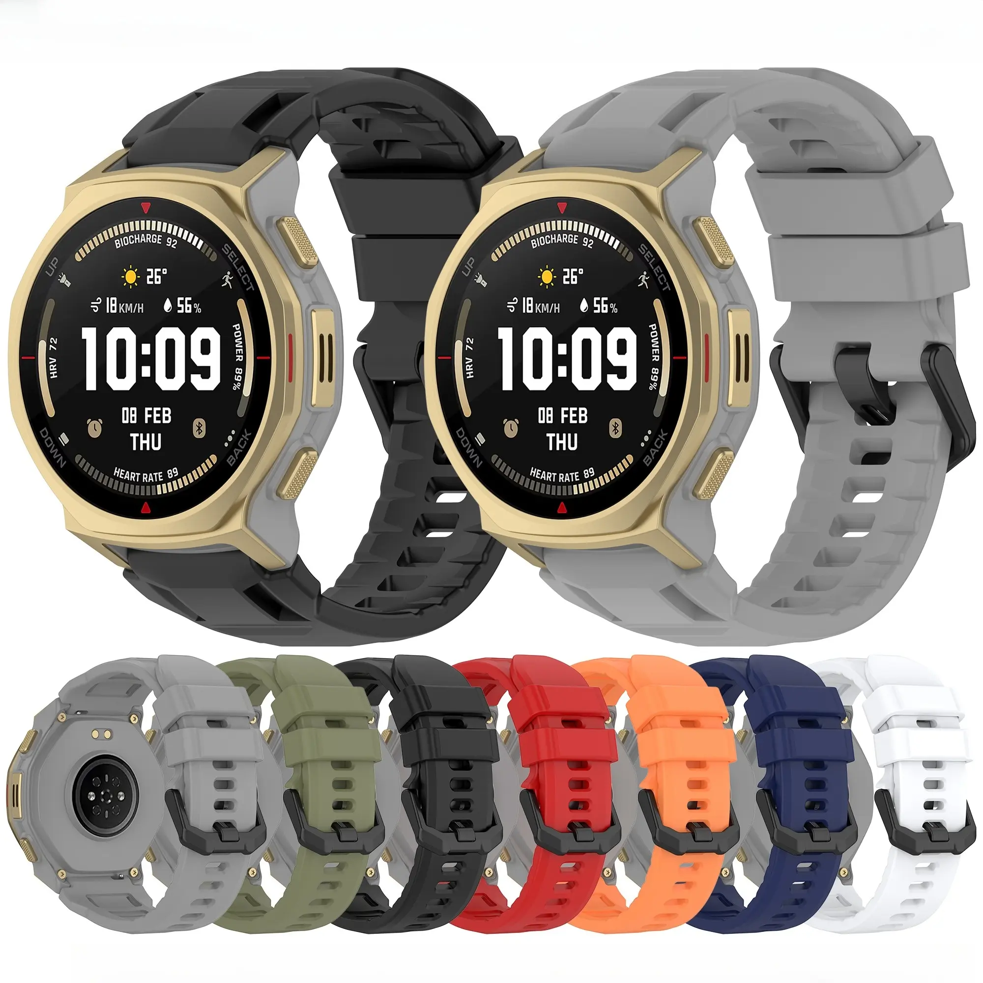 1 Piece Sports, Casual, Business Silicone 20mm (Universal Dial Size) Watch Strap, Smart Watch Straps, Compatible with Amazfit T-Rex 3 Pro 44mm Smartwatch, Wristband, Watch Accessory, Smart Wearable, Smartwatch Accessories (Watch Not Included)