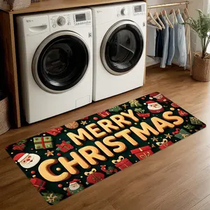 Christmas Cookie Laundry Room Rug 20x47 Inch - Non-Slip  Runner Mat for Laundry Room, Entryway, Christmas Decor