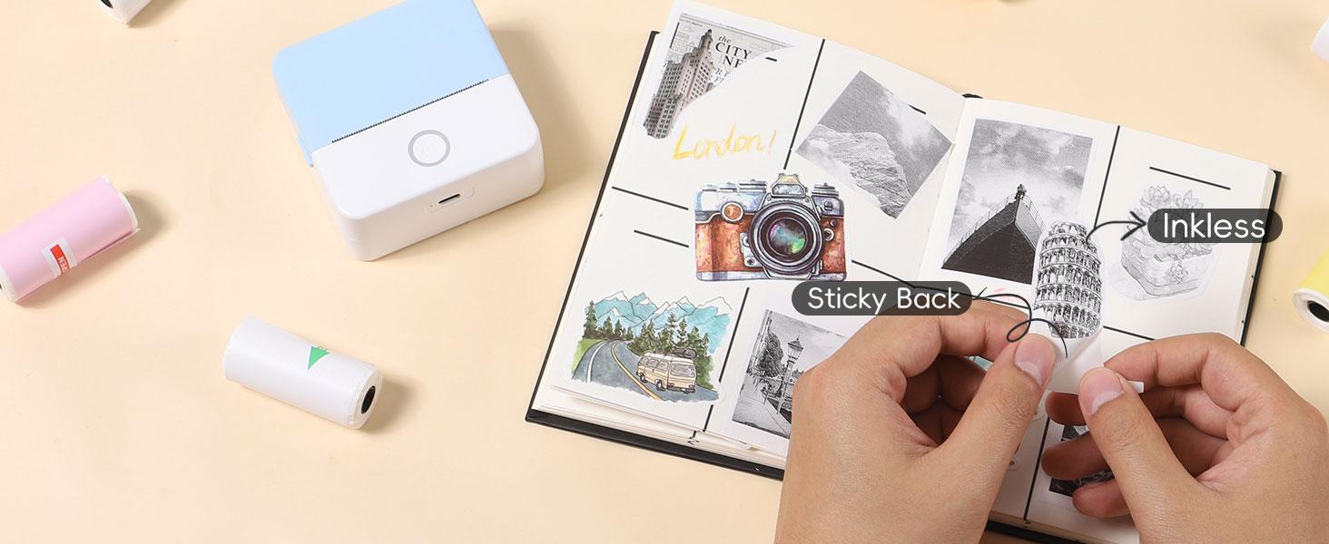 Print Pods Mini Printer, Thermal Inkless Sticker Maker With 10 Rolls Printing Paper, Pocket Printpod For Phone, Portable Printer For Notes, Flashcards, Journal, DIY, Compatible With iOS & Android Print Pods Mini Printer, Thermal Inkless Sticker Maker With 10 Rolls Printing Paper, Pocket Printpod For Phone, Portable Printer For Notes, Flashcards, Journal, DIY, Compatible With iOS & Android