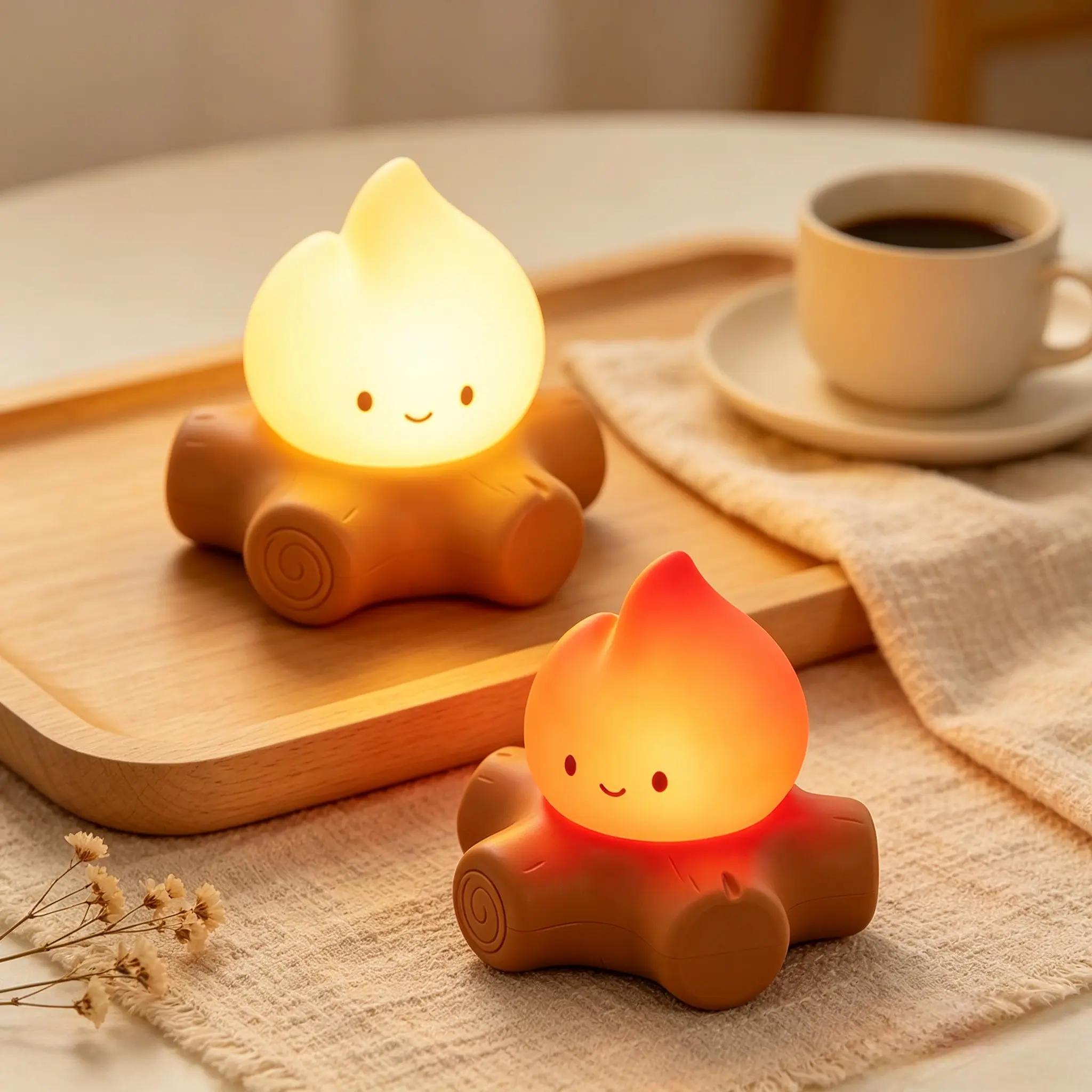 Small Fire Night Light, USB Rechargeable Halloween Atmosphere Lamp, Adjustable Brightness, Two Lighting Modes, Halloween Christmas Gift