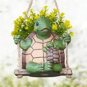 Swing Turtle  Planters for Indoor , Cute Small Succulent Pots with Drainage Hole,    Hangers Outdoor,   Holder for String of ,  for Mom