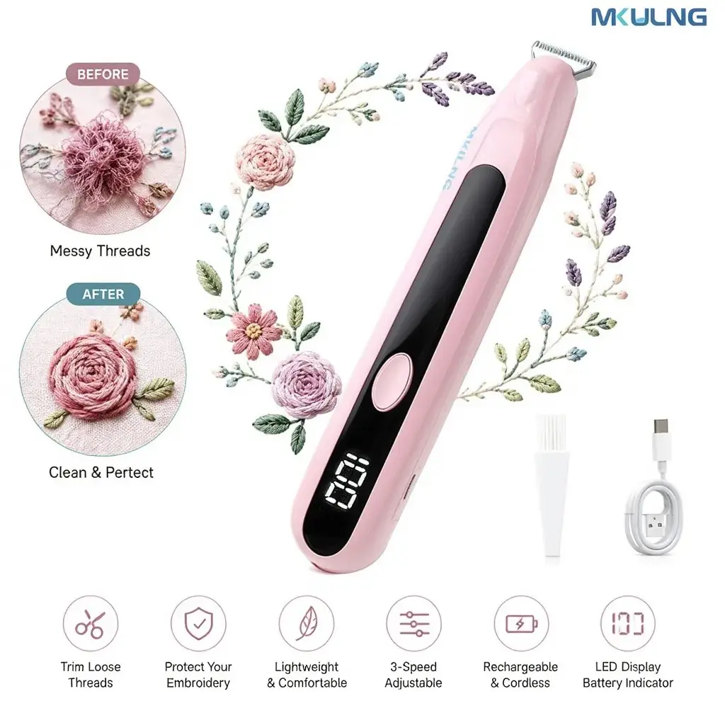 Electric Embroidery Thread Remover, Precision Blade Sewing Eraser Pen, Quick Safe Fabric Defect Repair Tool for Clothes, Shirts, Uniforms